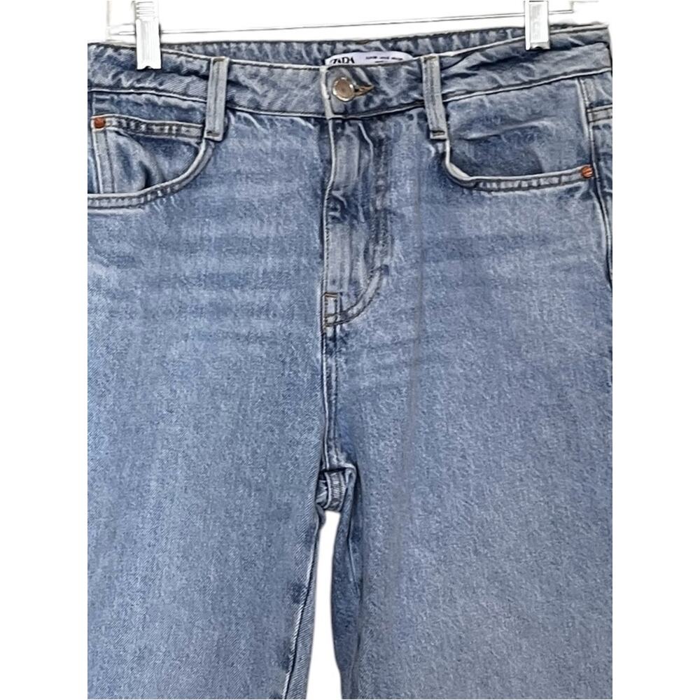 Zara light wash high waist straight leg ankle crop jeans size 6 - Picture 2 of 8
